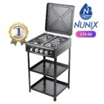 Nunix 3 Gas Burners and 1 Electric Top Cooker with Shelf LTS 02