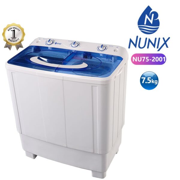 Nunix 7.5KG Semi-Auto Twin Tub Washing Machine NU75-2001