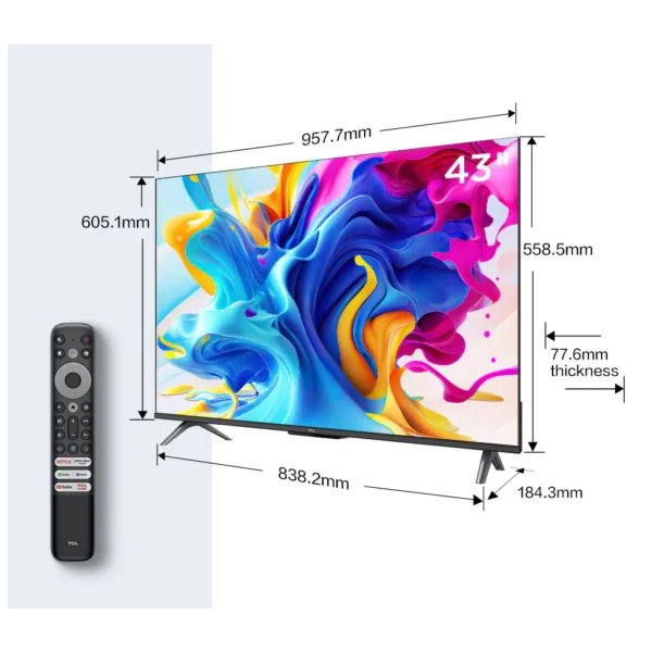 TCL 65″ inch 4K HDR 10+ QLED Smart TV 65C645