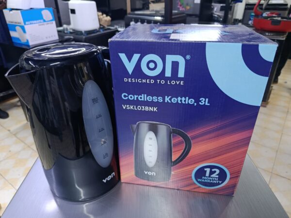 Von cordless kettle 3l VSKLO3BNK